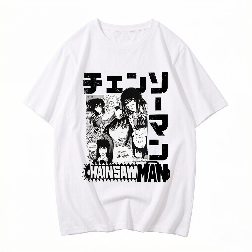 Chainsaw Man Reze Mitaka Asa Tee Anime High Quality Cotton Short Sleeved T-shirt Men Women Summer Casual Street