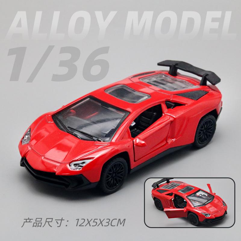 (Bagged) 1:36 Simulation Alloy Car Model Sports Car Model Open Door Pullback Boy Children's Toy Car Ornament Cross-border