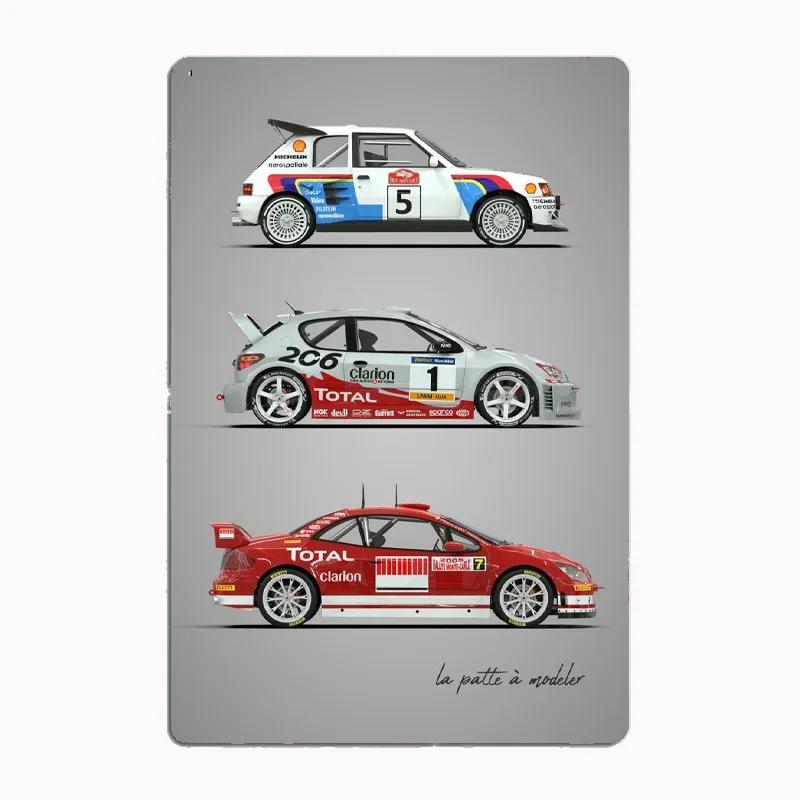 Lancia Classic Sports Quattro S1Rally Car Blueprints Metal Plaque Poster Club Home Bedroom Bar Tin Sign Room Decor Wall Decor