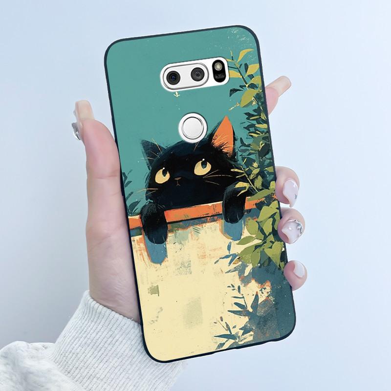 Cute Case For LG V30 V30+ Plus Funda LG V30s ThinQ Capa LG V35 ThinQ Printing Shell Protective Cover Soft Silicone Cartoon Cases