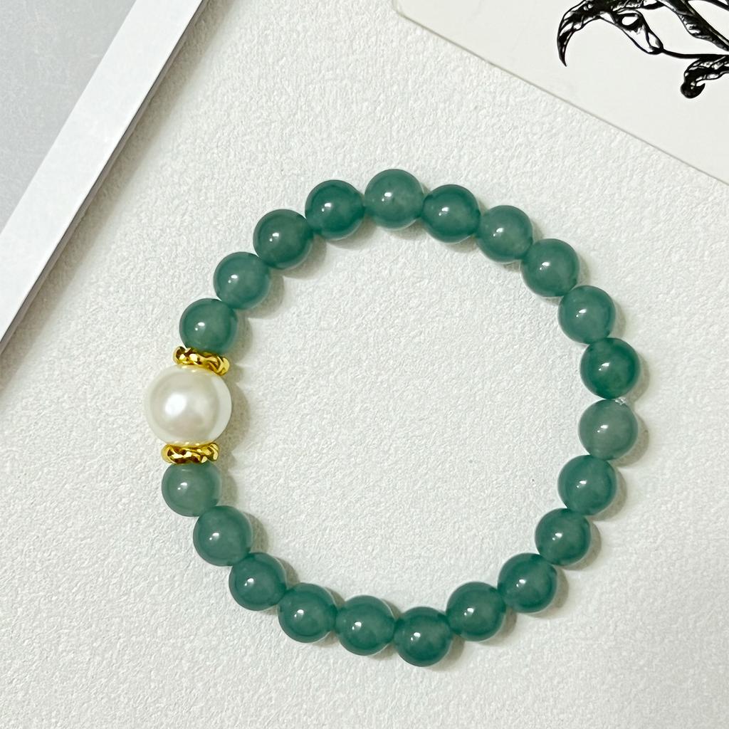 Natural Stone Beaded Bracelet for Women 8mm Round Beads Stretch Bangle Handmade Jewelry Gifts