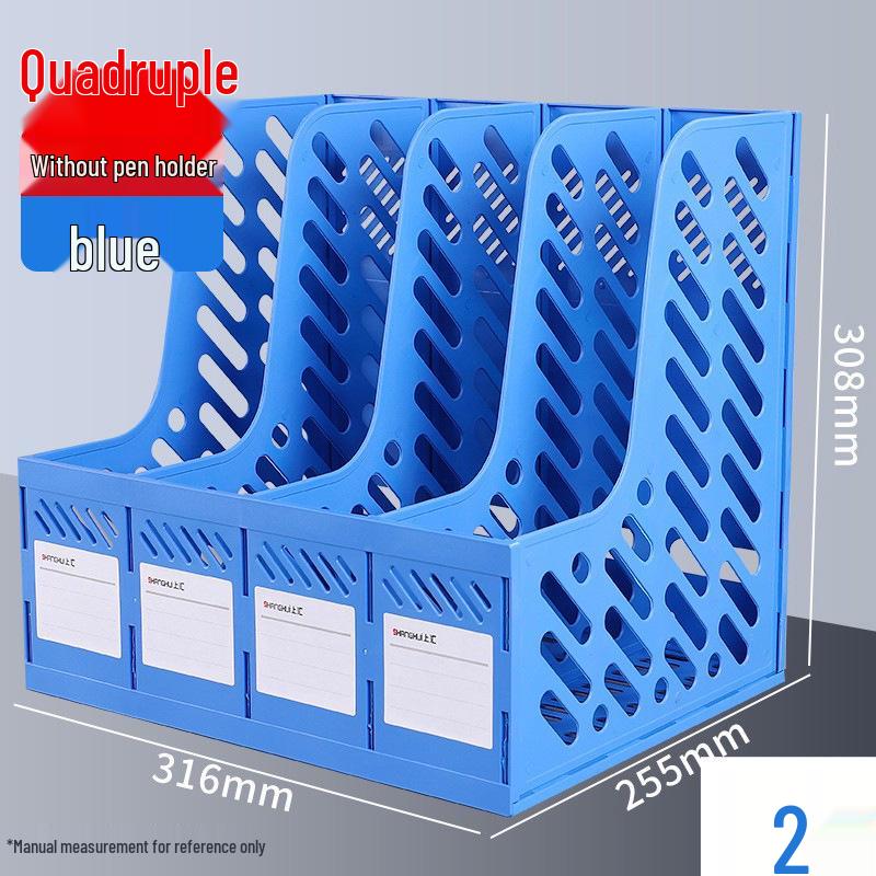 Three-Column Office File Rack: Multi-Layer Thickened Organizer for Study Supplies and Archive Folders
