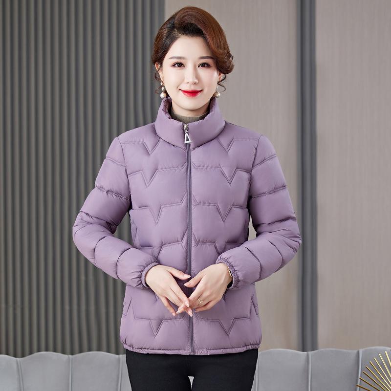 Baumwollgepolsterte Jacke Damen Kurz Locker Stehkragen Mutterkleidung Kleine Baumwollgepolsterte Jacke Winterjacke Kleine Baumwollgepolsterte Jacke Alleskönner