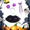 Bat Skirt Wand Eyeball Headband Halloween Costume Set Halloween Dress Up Set for Theme Party Cosplay