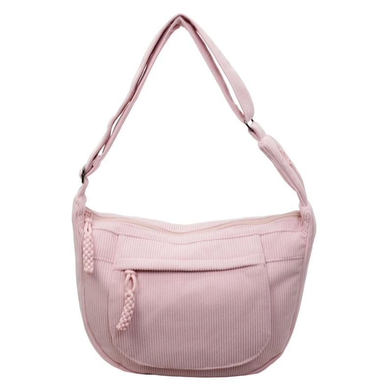 2025 Autumn New Fashion Korean Shoulder Bag Personalized Corduroy Women's Simple Casual Crossbody Dumpling Bag