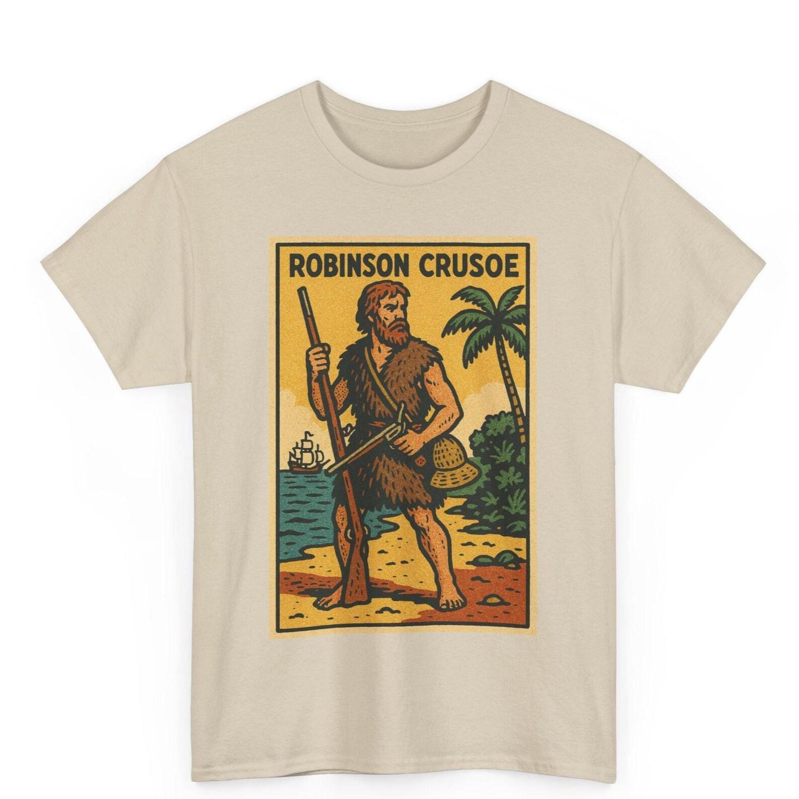 Robinson Crusoe T-Shirt: Retro Comic Book Adventure Novel Tee 4XL