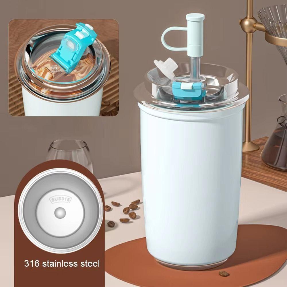 Double Drinking Travel Thermos Bottle Stainless Steel Drinking Kettle Tumbler Coffee Mug  For Car