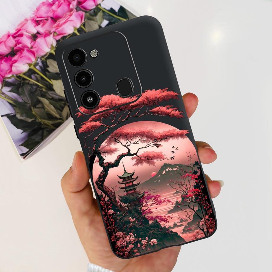 For Tecno Spark 8C 2022 Back Case Soft Silicone Bumper Flower Butterfly Print Phone Coque Capa For Tecno KG5k, KG5j, KG5n Cover