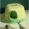 Large Corridor Cat Litter Box Spacious Toilet Anti-Splash Tray Fully Enclosed with Lift Cover Odor-Removing Sand Pedal Design