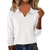 Women's Fashionable Casual Long-sleeved Knitted V-neck Sweater Top