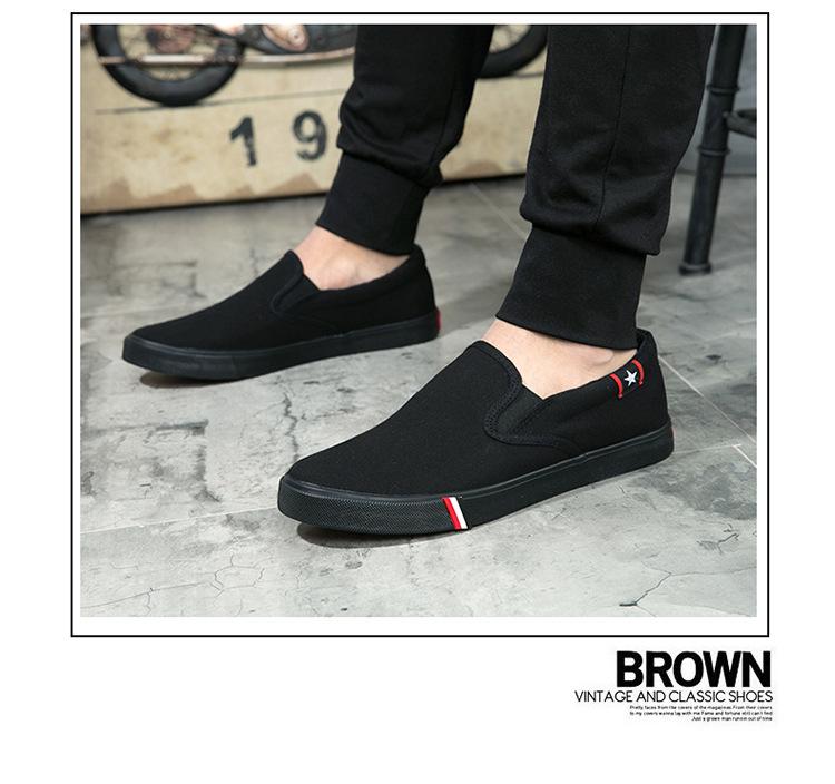 Spring Korean Slip-On Canvas Shoes: Men's & Unisex Breathable, Fashionable White Shoes, Extra Large Sizes