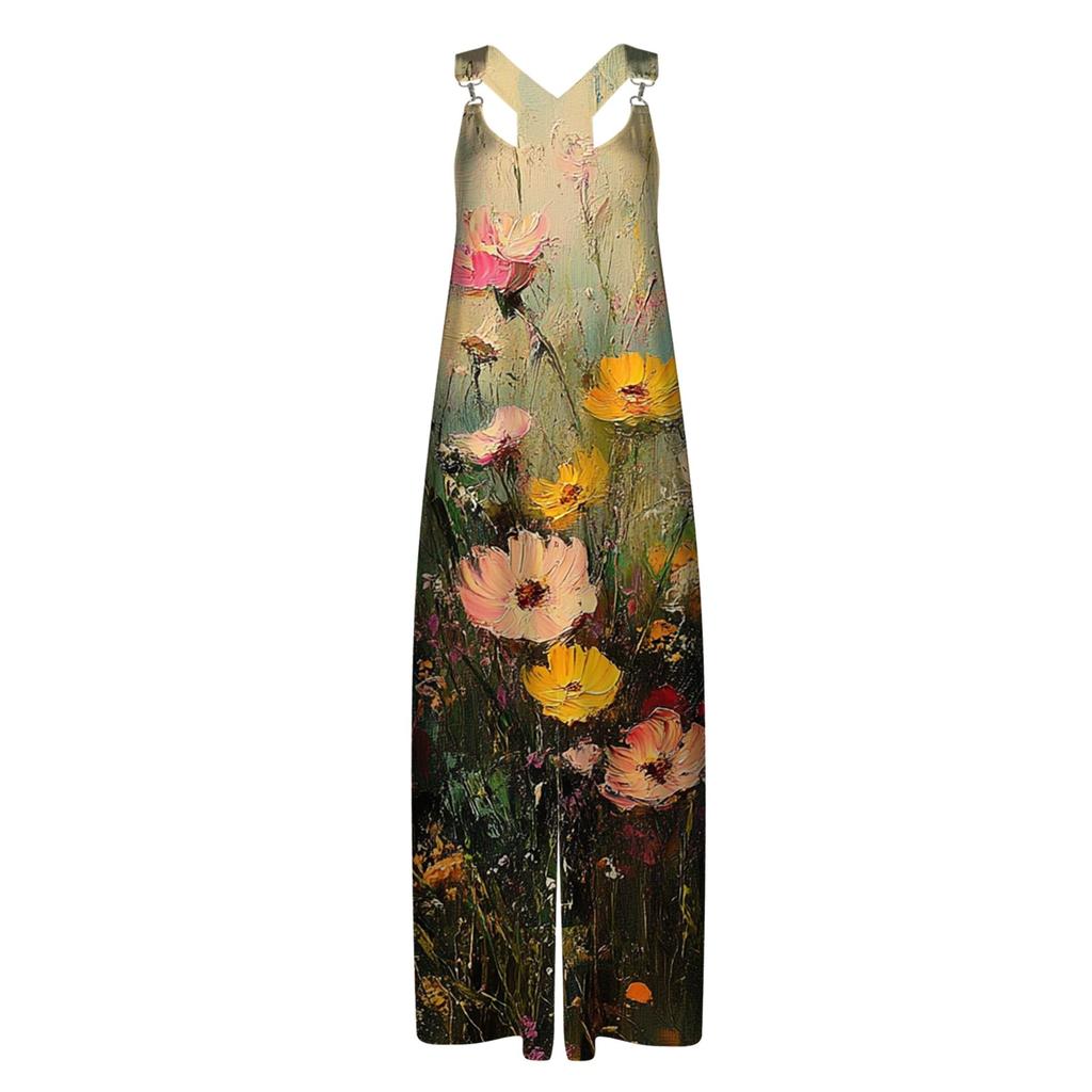 Women's Loose Casual One-piece Summer Floral Print Jumpsuit