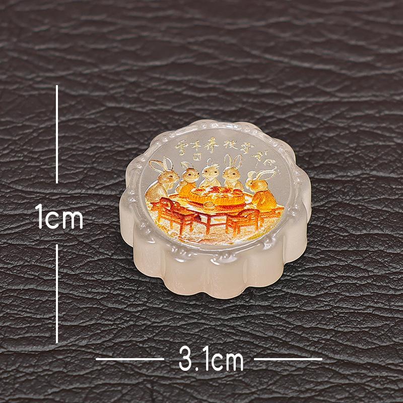 Mid-Autumn Festival Micro-landscape Simulation Creative Mooncakes, Chang 'e Rabbit Home Car Resin Craft Decorative Ornaments