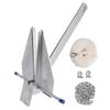 10 Lbs Steel Slide Anchor Hot-Dipped Anchor Kit Chain&Rope Set Silver For Boat