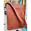 Pasta Mensageiro Vintage de Couro Seguro para Laptop Masculino Feita à Mão