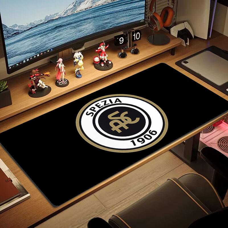 Spezia Calcio Mouse Pad, Large Gaming Desk Mat, Non-slip XXL Mousepad for Laptop & Tablet, Mini PC Playmat with Stitched Edges