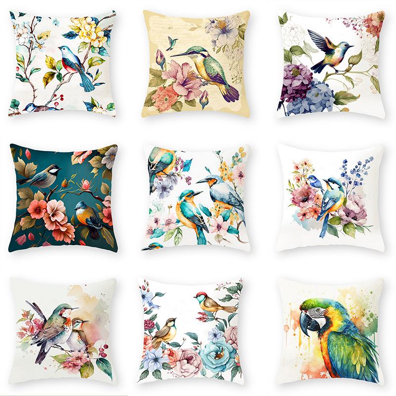 

Pillowcase Cute Bird Series Pillowcase Home Sofa Cushion Car Waist Cushion peach skin velvet 45 * 45cm