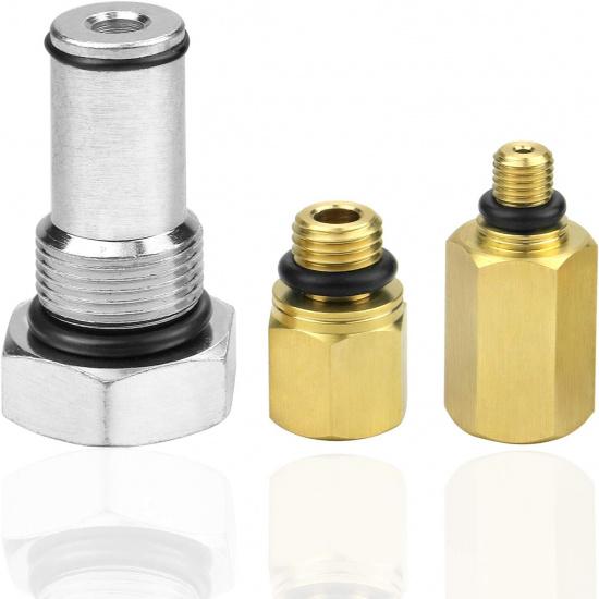 Mekar 2PCS Oil Rail Adapters Kits And 1 PC 6.0 High Pressure Oil Pump IPR Valve Air Test Fitting Tool Compatible With Ford 6.0L Powerstroke Diesel