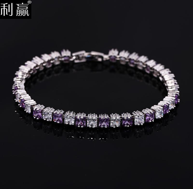 Jewelry Aaa Zircon Bracelet Electroplated 3-Layer Real Platinum, Women'S Hand Jewelry, Gift Jewelry