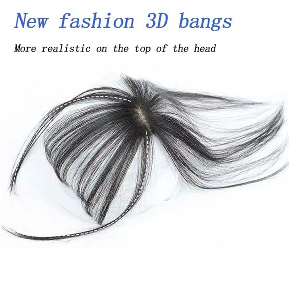 Natural 3D Topper Women Hairpiece Clip In Neat Fake Hair Bangs Air Bangs Fringe Front Wigs Wig