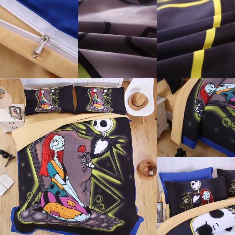 Set Nightmare Bedding Before Christmas Gift Bedroom Unique Design Sheet Bedding