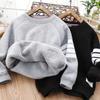 Boys' Thickened Pullover Winter Middle-Aged and Older Children's Warm Sweater One-Piece Plush Top
