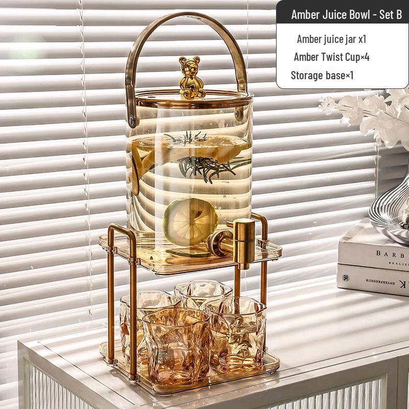 Набор стаканов и кувшина для холодной воды в стиле легкой роскоши с краником