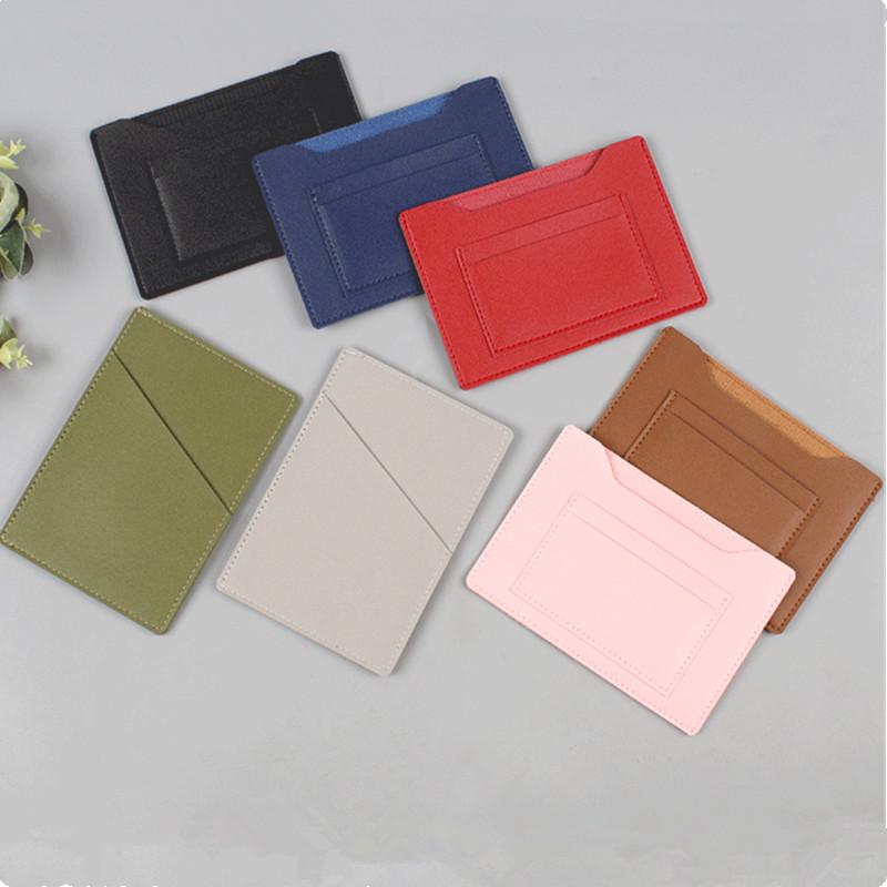 Simple Solid Color Passport Cover Multifunctional Pu Leather Card Holder Passport Clip Airplane Check-In Ticket Folder Travel