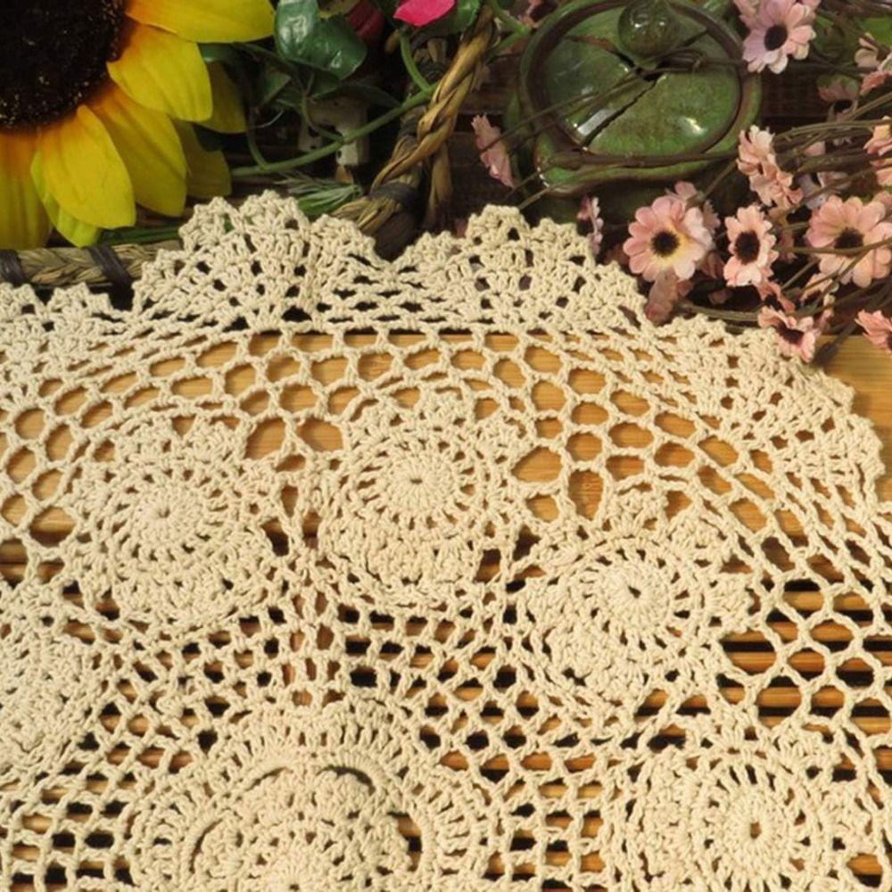 Round Crochet Doilies 40CM Cotton Doilies New Table Mats