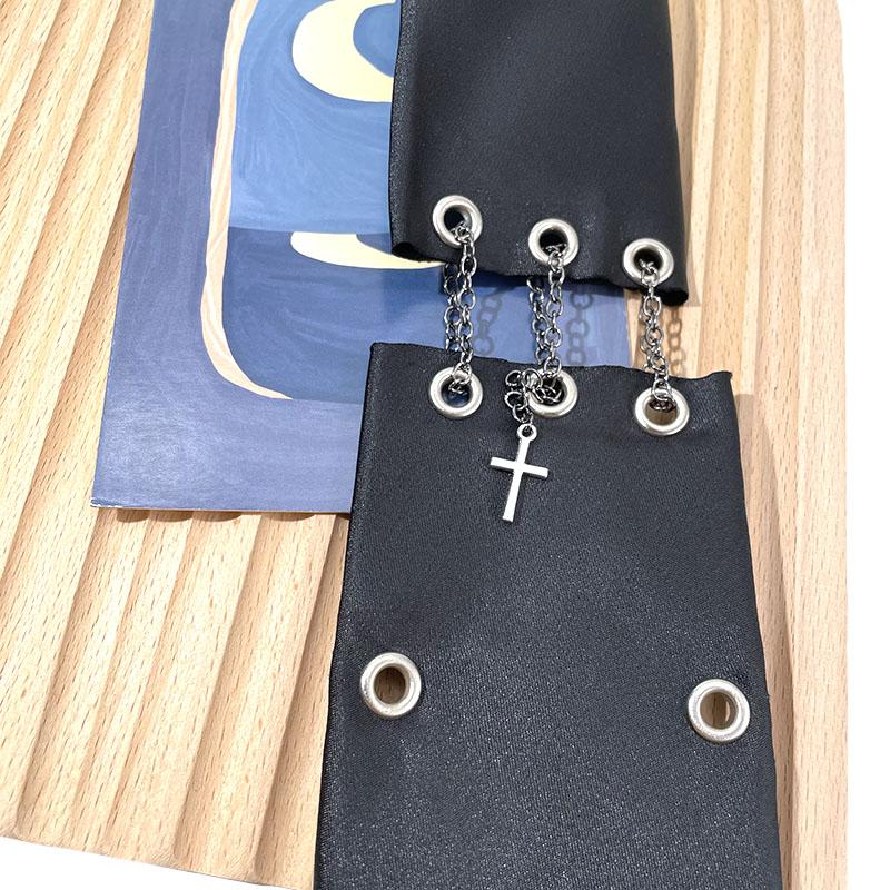 

Handmade dark punk no-zipper men s and women s black chain tie birthday gift
