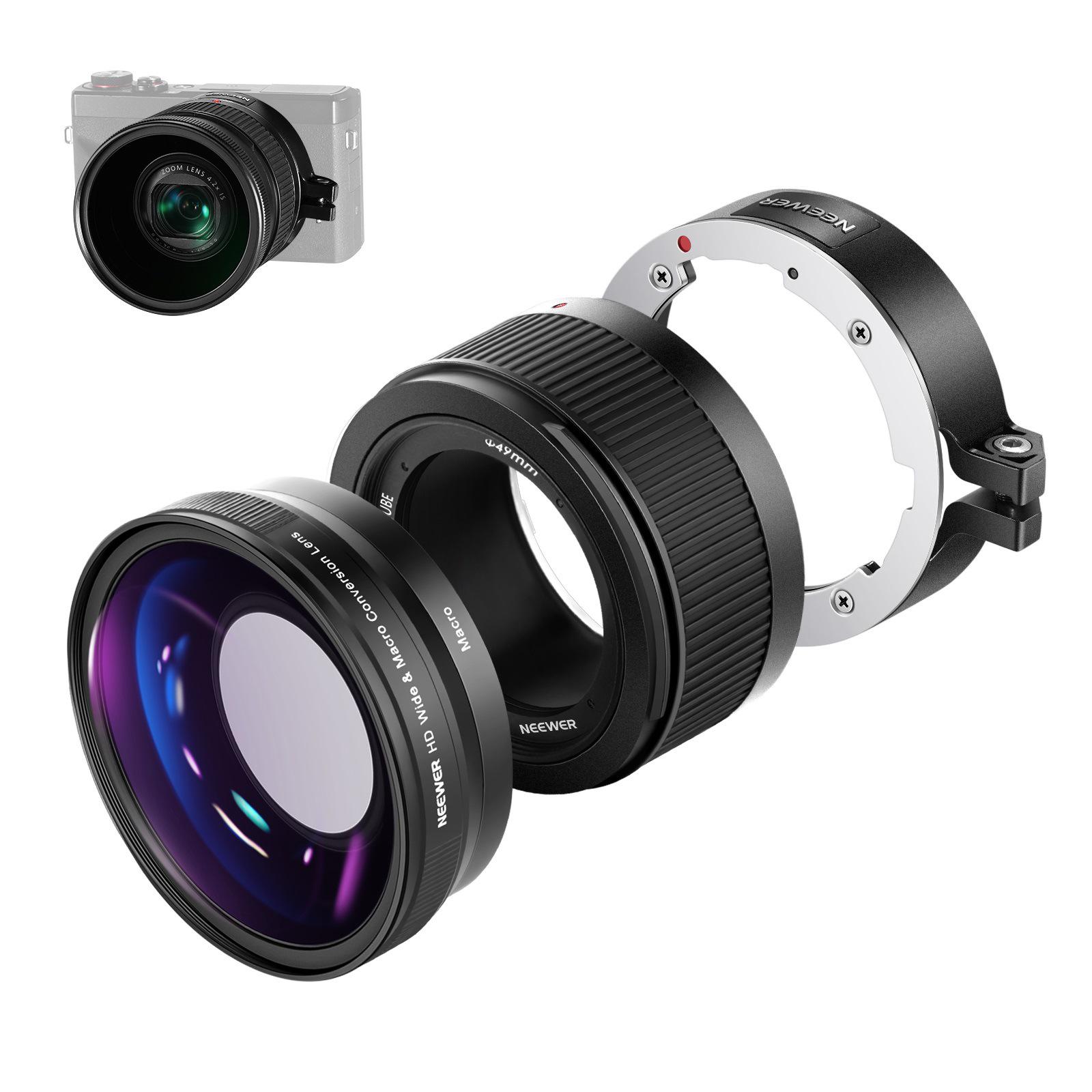 NEEWER Широкоугольный Макрообъектив 0,75x для Canon G7X MARK III