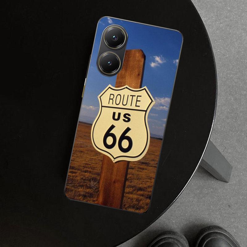 

America Route 66 Phone Case Cover for Xiaomi Poco X6 X5 X7 Pro F7 Ultra Redmi 15C 15 13C 13 12C 12 10C 10 10A 9C 9A 9T 9 Coque P Redmi 10A