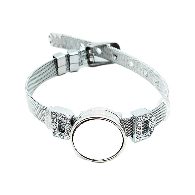 Sublimation Round Bracelet Trays Blank Base Bracelets Heat Transfer Blank Bracelet Stainless Steel Personalized Bracelet