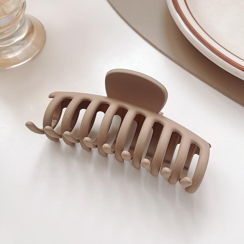 Autumn/Winter Milk Coffee Hair Claw Collection: Versatile Cutout Clips for Thick Hair