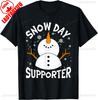 Lovely Snow Day Supporter Snowflake Funny Teacher Christmas Pajamas Pattern Printed Tshirt Tops Unisex Commuter Fashion Tops