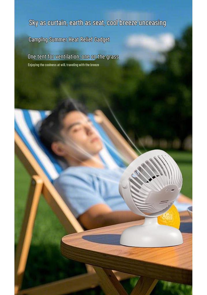 Compact Wall-Mounted Desktop USB Fan with Battery Charging - Silent for Home or Office