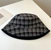 Designer Suede Bucket Hat Women's Winter Warm and Cold Ear Protector Basin Hat Double-sided Plaid Versatile Bucket Hat