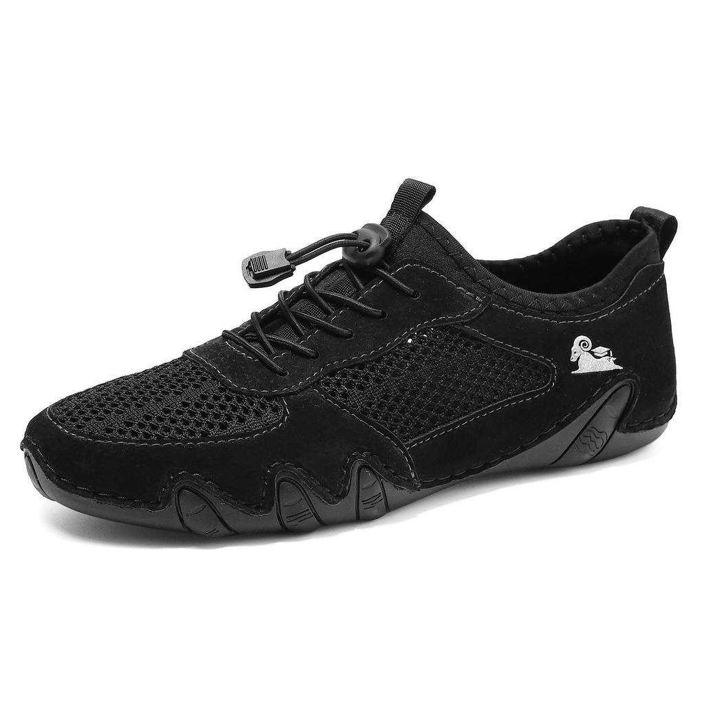 Men's Summer Mesh Leather Casual Sports Shoes - Octopus Lazy Design, Large Size