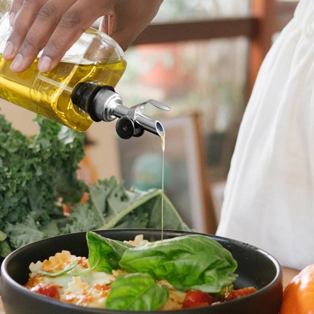Stainless Steel Wine Liquor Bottle Plug Leak-Proof Wine Spout  For Cocktail Olive Oil Vinegar