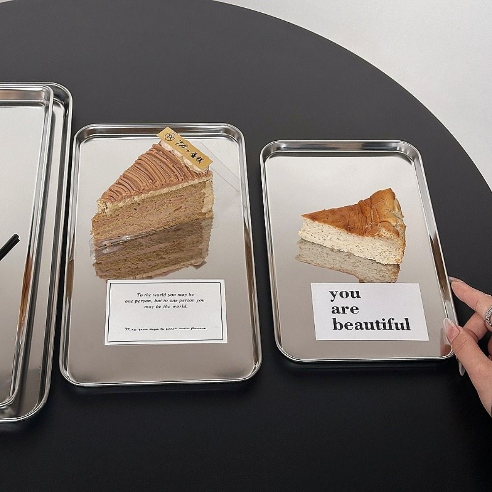 Vassoio da Cucina Nordico in Acciaio Inossidabile Vassoio da Cucina per Conservazione Vassoio per Conservazione Alimenti Uso in Cucina Caffetteria
