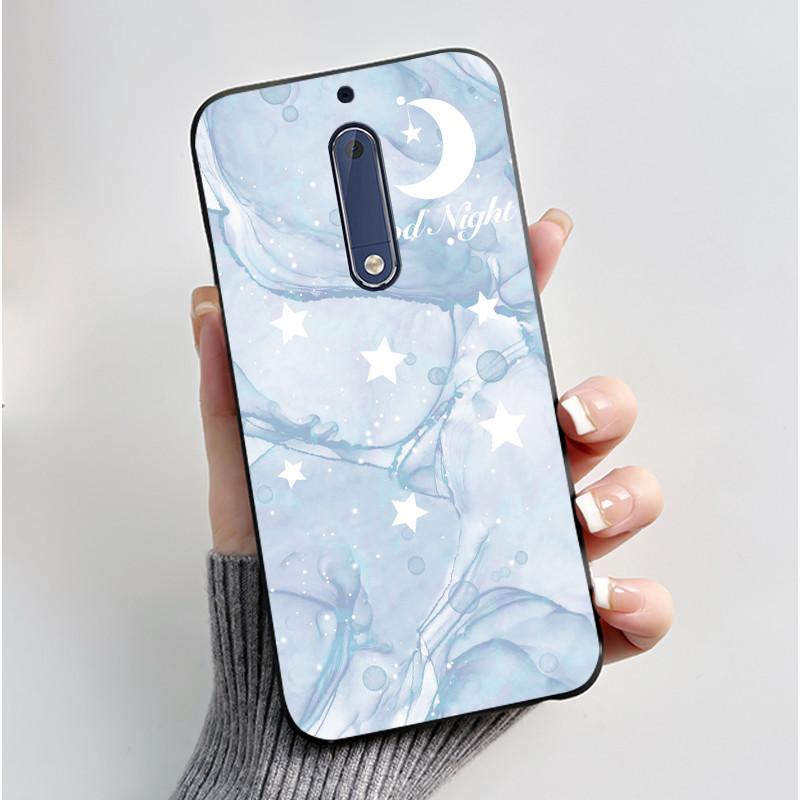 Casing For Nokia 5 Aesthetic Fashion Cute Cat Cartoon Black Soft TPU Phone Case For Nokia 5 Cover TA-1053 TA-1024 Housing Bumper