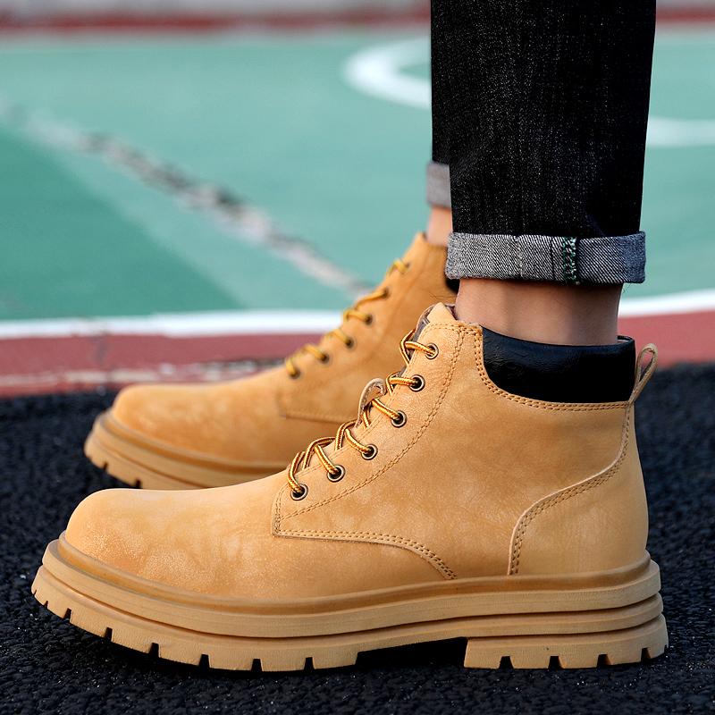 Men Leather Boots Fashion Winter Casual Boots Vintage Handmade Mans Boots Comfortable Men Shoe