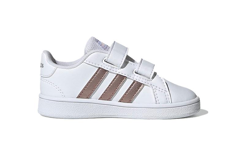 adidas Neo GRAND COURT Cushioning Low Top Skateboard Shoes White Infant And Toddler EF0116