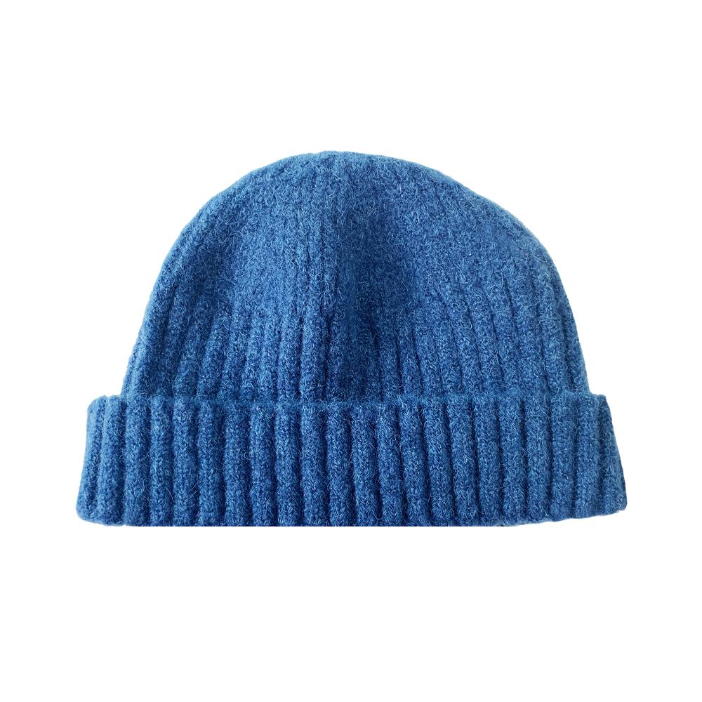 EIGHTVOLUME Ev Fleece-Lined Ribbed Short Beanie (Blue)