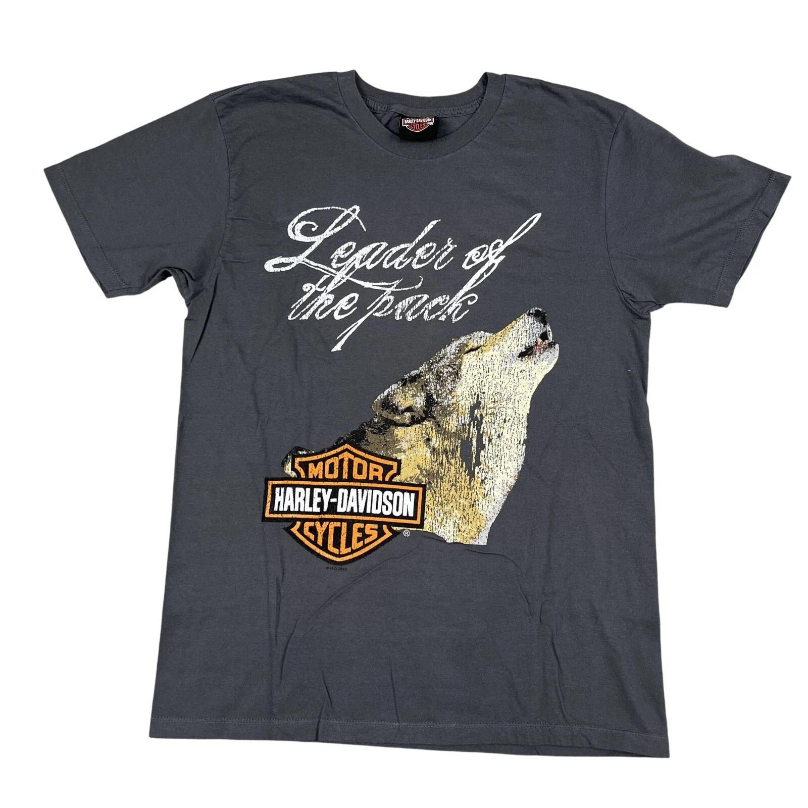 Harley Davidson Salem Mass Leader of the Pack Wolf Grey T-Shirt Sz Small 2XL