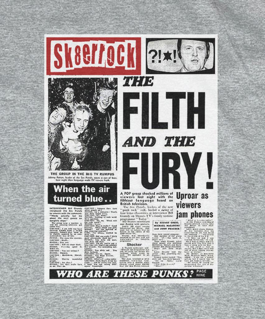SK8ER ROCK Ink Riot T-Shirt ((Melange Gray))