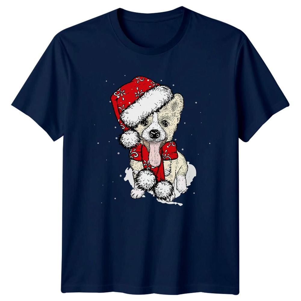 Christmas Dog Corgi Santa Hat Animals Unisexs TShirt Unisexs Graphic Tee Unisex Top