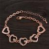 Stylish Women New Fashion Opal Gold Color Crystal Rhinestone Flower Charm Bracelet Bangle Gift Jewelry