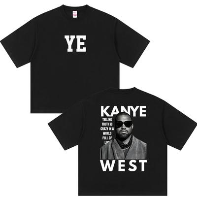 Rapper Kanye West Ye Tour Album 2026 Graphic T Shirt Mens Vintage Oversized Cotton Tshirts Hiphop Clothing Tshirt Streetwear