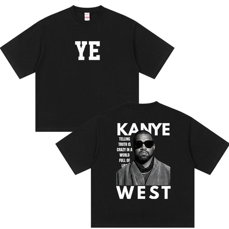 GUOYAN TOP Rapper Kanye West Ye Tour Album 2026 Grafisch T-shirt Heren Vintage Oversized Katoenen T-shirts Hiphop Kleding T-shirt Streetwear XXXL